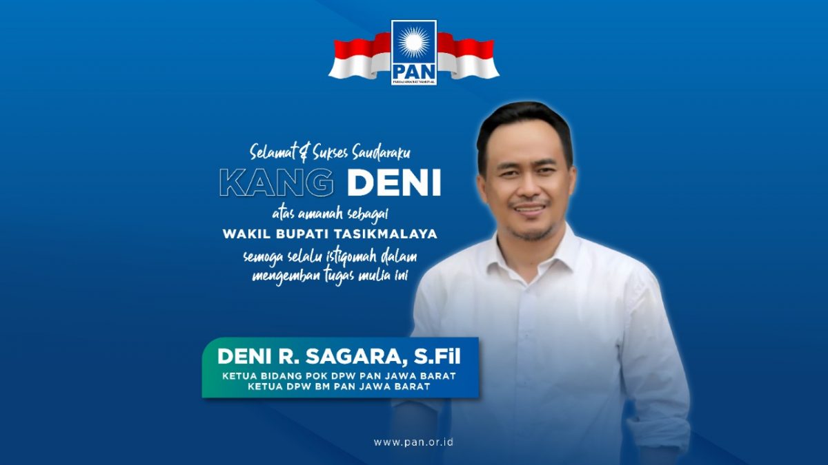 Kader PAN Deni Sagara Terpilih Menjadi Wakil Bupati Tasikmalaya